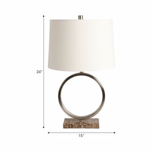 24" NASHIK METAL AND MARBLE TABLE LAMP 8