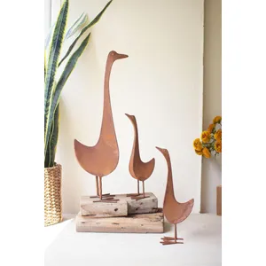 Set of 3 Rustic Metal Geese 2
