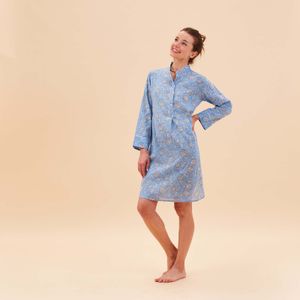 Ainsley Light Blue Cotton Night Shirt 3