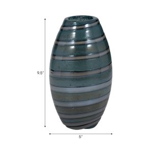 DENVERRIDGE BLUE GLASS VASE 10 (IN) 8