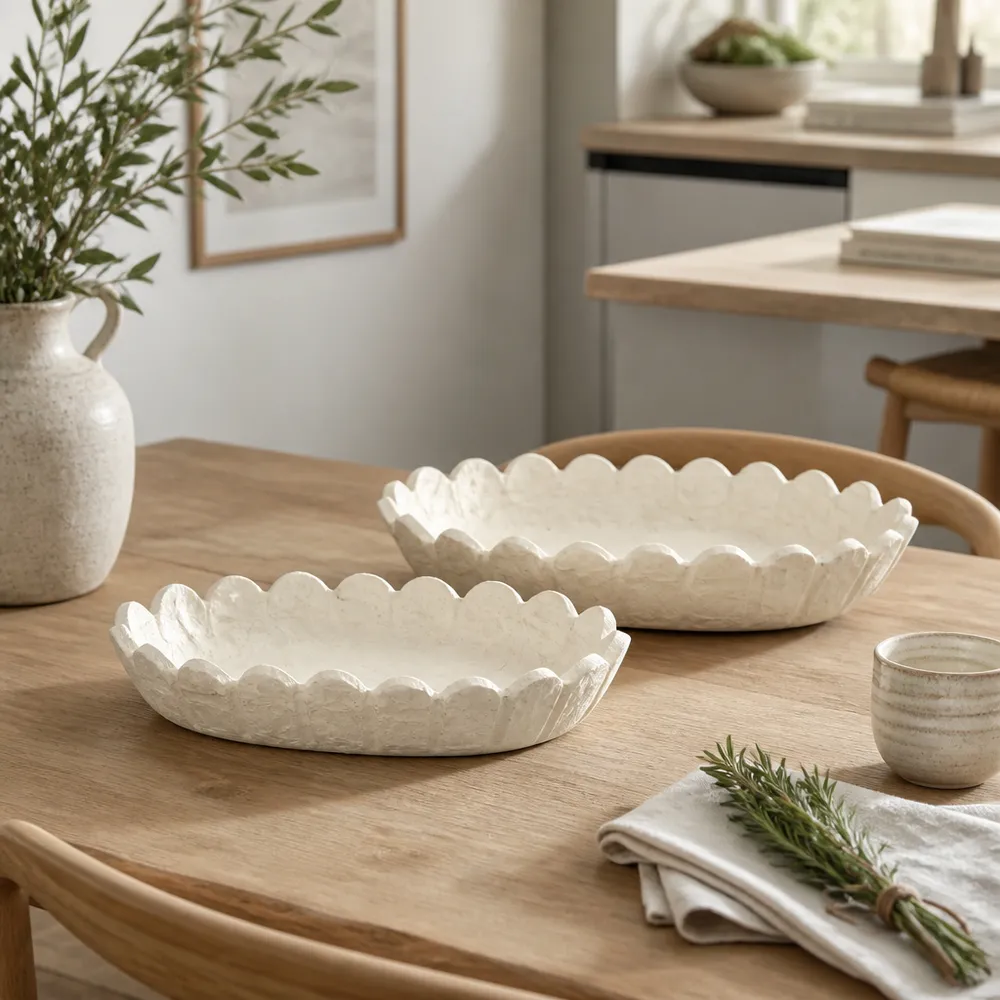 HARKENRIDGE SET OF 2 IVORY BOWLS 3 (IN)