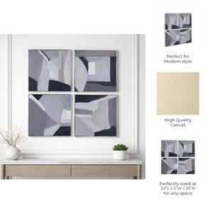 GAIGEOAK SET OF 4 BLACK ART 20 (IN) 9