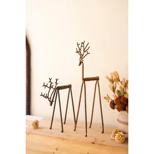 Set of 2 Forged-Iron Deer 4