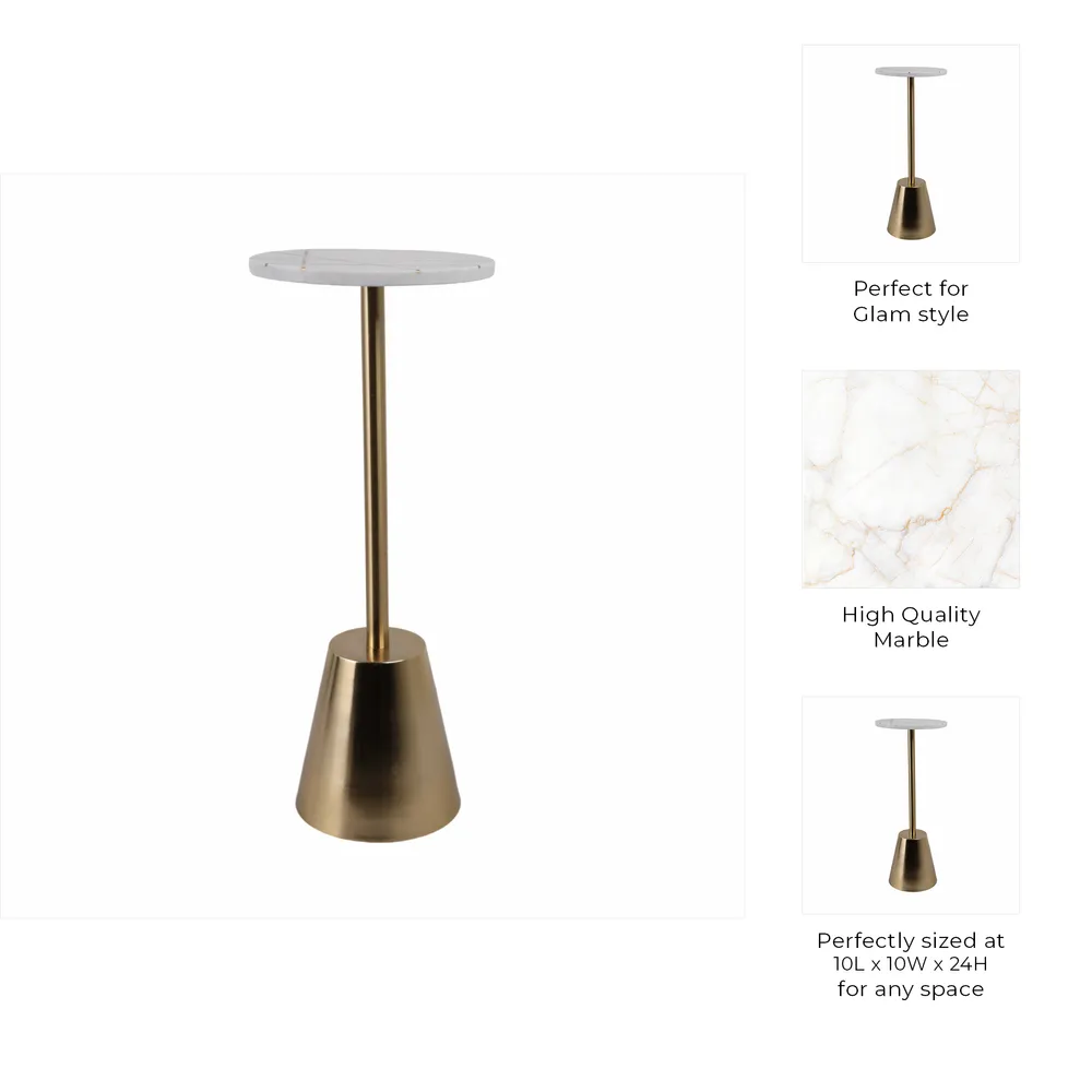 ERWINSTONE WHITE TABLE 23 (IN)