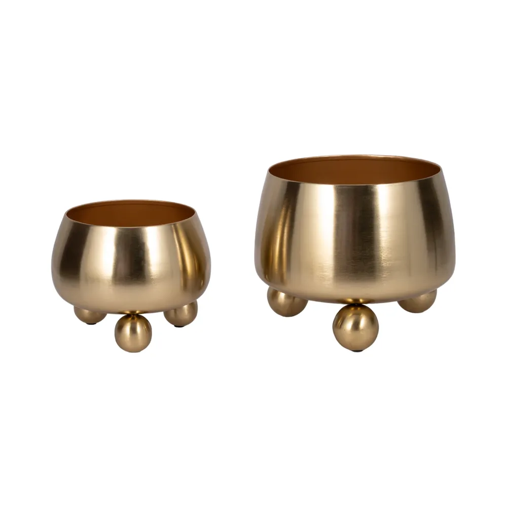 ALBAFIELD SET OF 2 GOLD PLANTER 9 (IN)