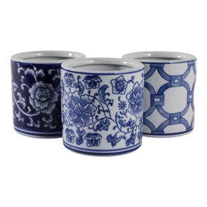 GERBERTON SET OF 3 BLUE PENCIL CUP 4 (IN) 6