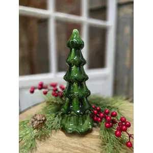 Small Green Enamel Layered Tree 8.3x2.7in 1