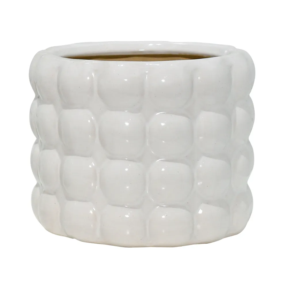 HARMONLAND SET OF 3 WHITE PLANTER 9 (IN)