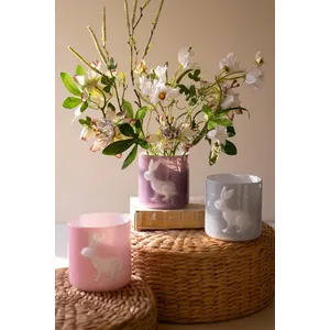 Set of 3 Colored Glass Bunny Vases 5