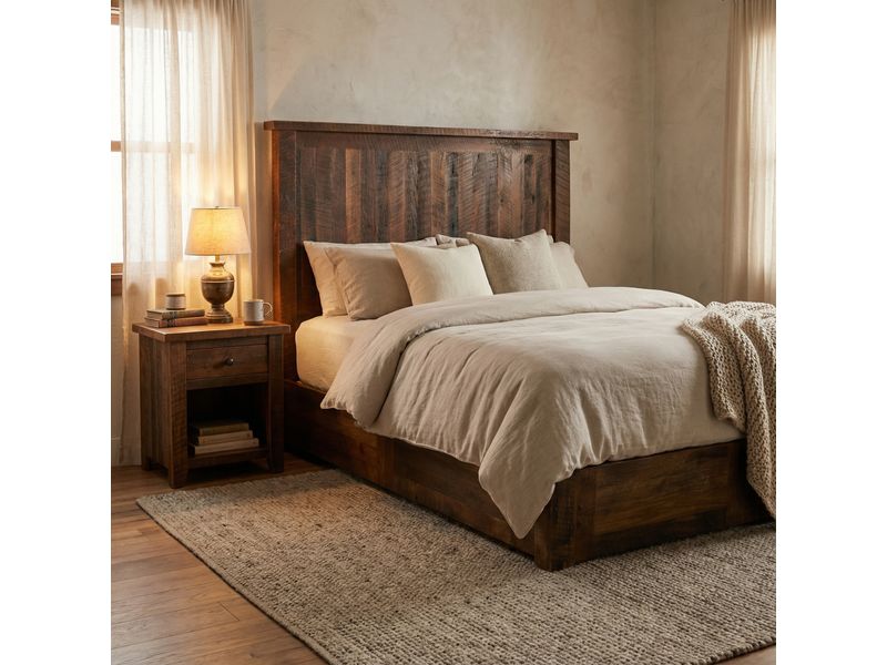 Barnwood Traditional Platform Bed - Queen 1