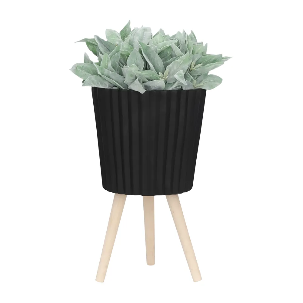GLASTONCREST SET OF 2 BLACK PLANTER 21 (IN)