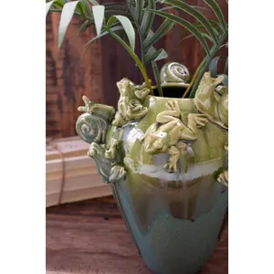 Ceramic Frogs and Snails Vase 3
