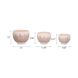 DASHSHAW SET OF 3 WHITE PLANTER 11 (IN) 9