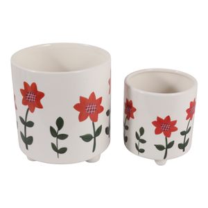 ALMAWAY SET OF 2 ORANGE PLANTER 8 (IN) 5
