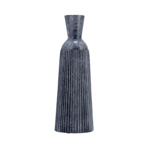 16", GROOVED GLASS VASE, BLUE 1