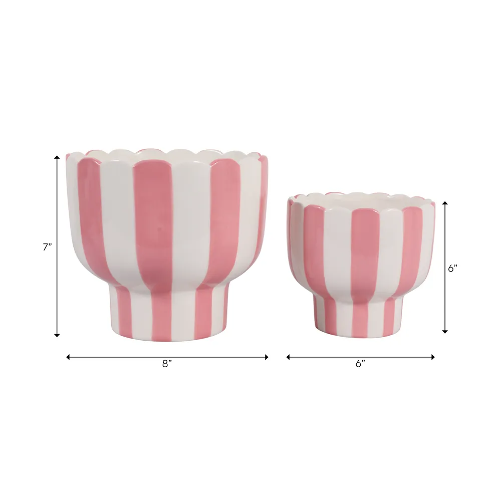 HARDYGROVE SET OF 2 PINK PLANTER 7 (IN)