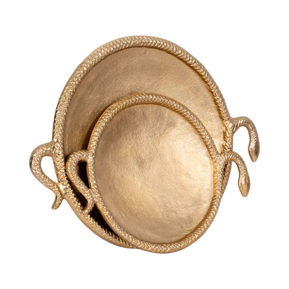GLENNMILL SET OF 2 GOLD TRAY 2 (IN)