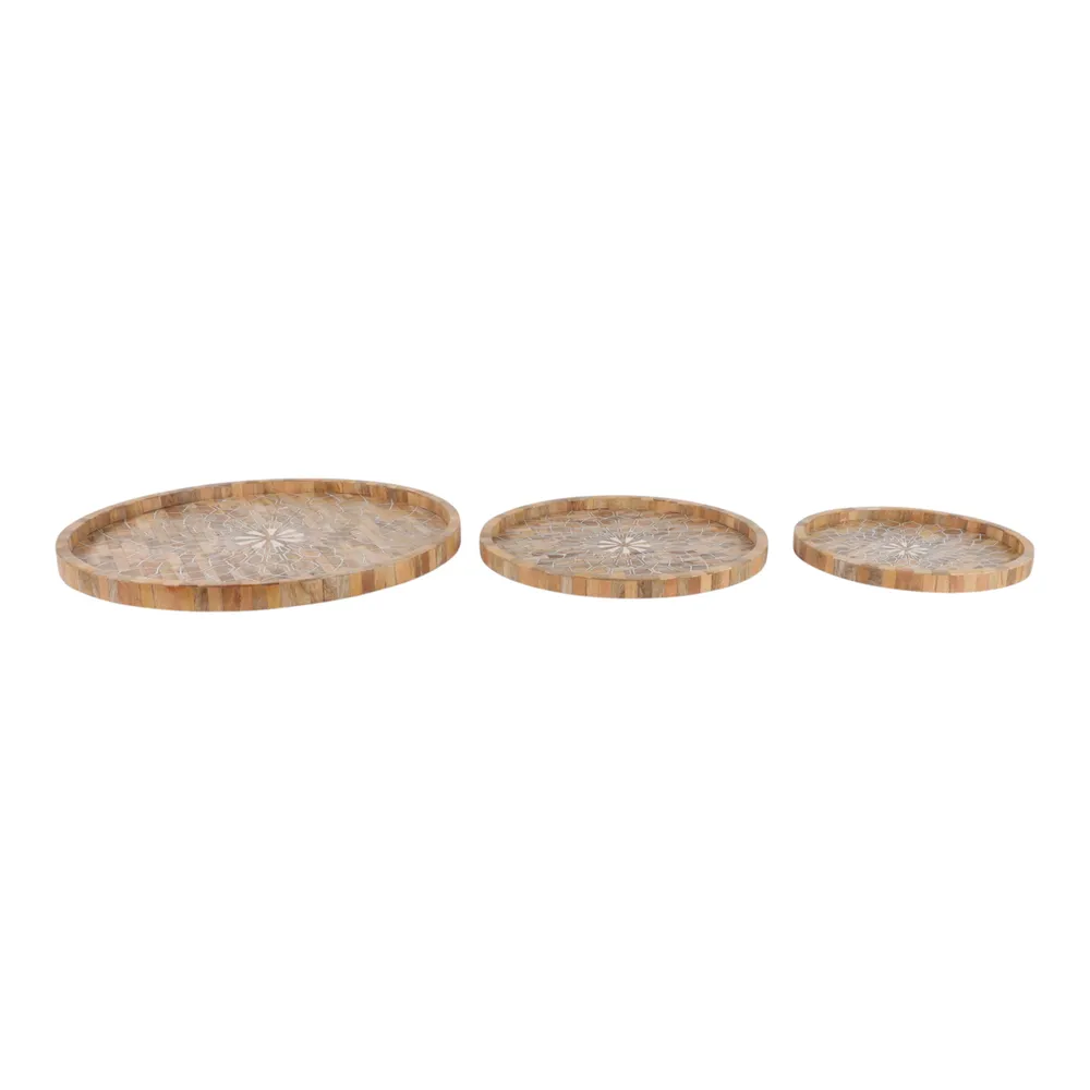 FENTONRUN SET OF 3 BROWN TRAY 2 (IN)