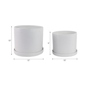 REEDBURN SET OF 2 WHITE PLANTER 11 (IN) 9