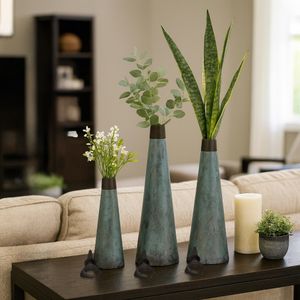 SLATERPORT SET OF 3 GREEN VASES 23 (IN) 2