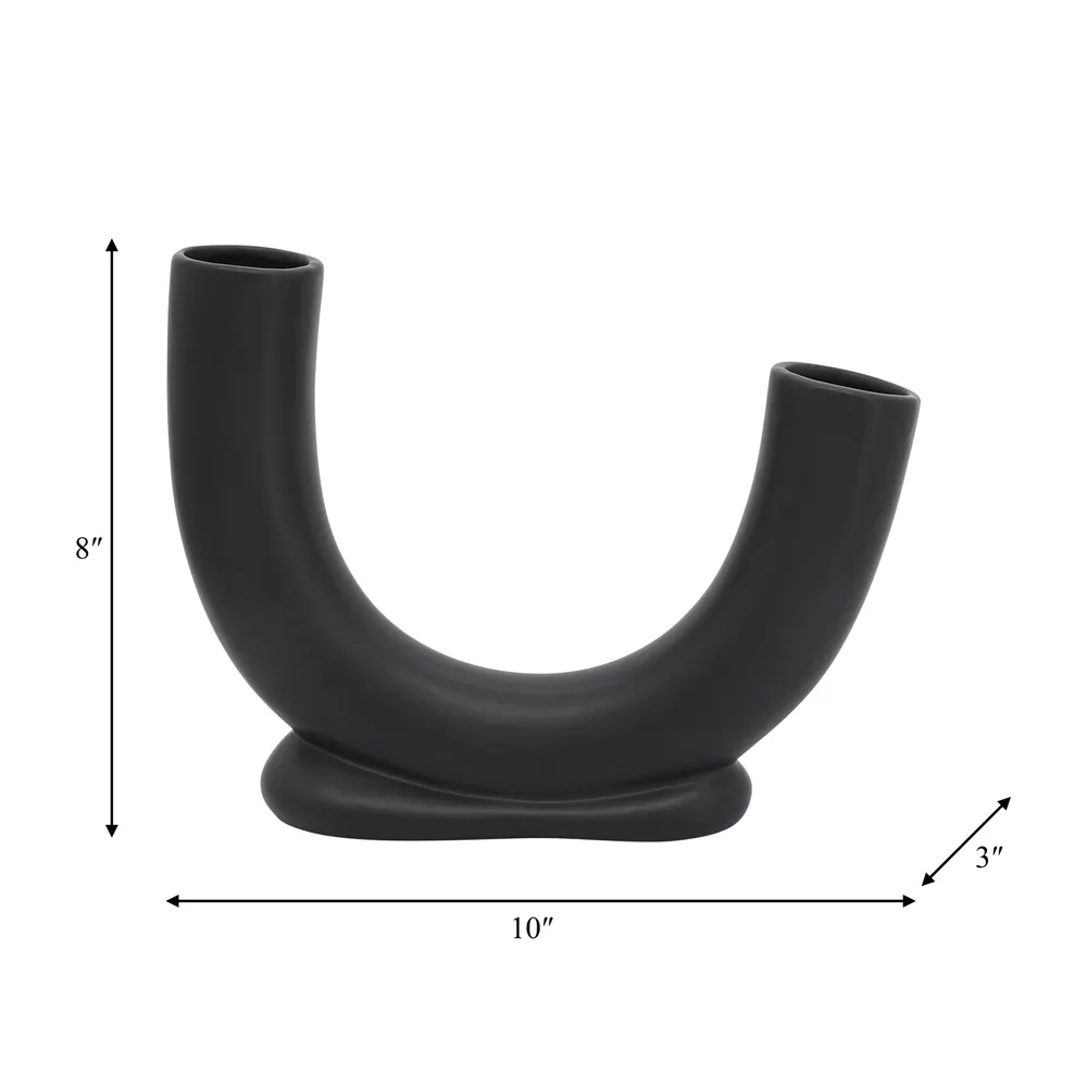 LENNONHAM BLACK VASE 8 (IN)