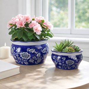 HENLEYDALE SET OF 2 BLUE PLANTER 7 (IN) 12