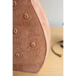 Terracotta Vase with Fish Detail 3