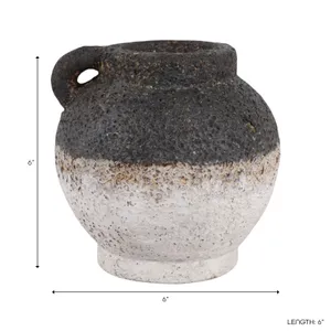 GLENPORT BLACK VASE 6 (IN) 10