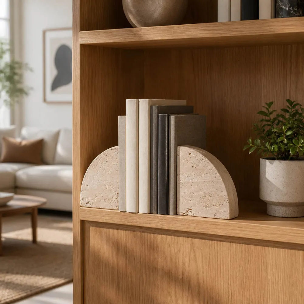 GRAHAMBROOK SET OF 2 TAN BOOKENDS 6 (IN)