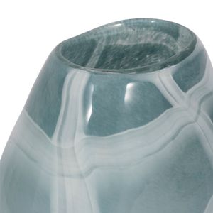 9" SLIM SWIRLED VASE, BLUE/WHITE 6