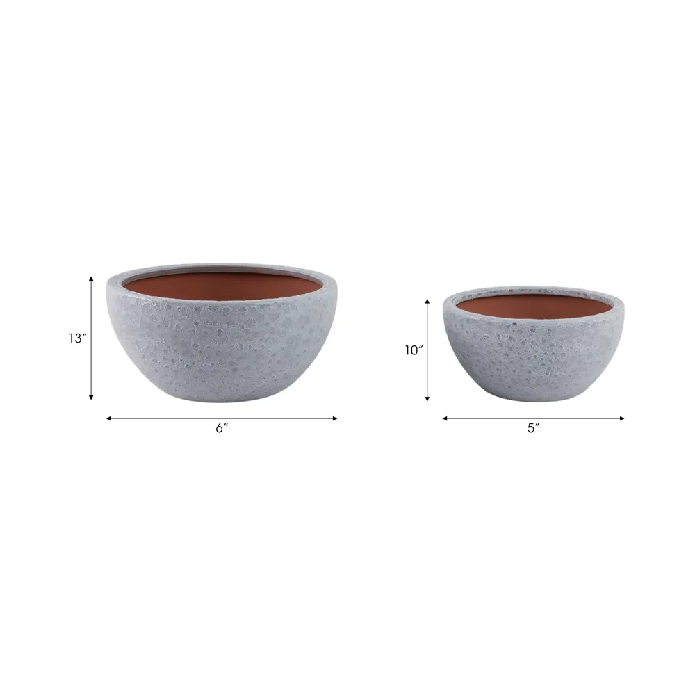 BYRONHAM SET OF 2 WHITE PLANTER 6 (IN)