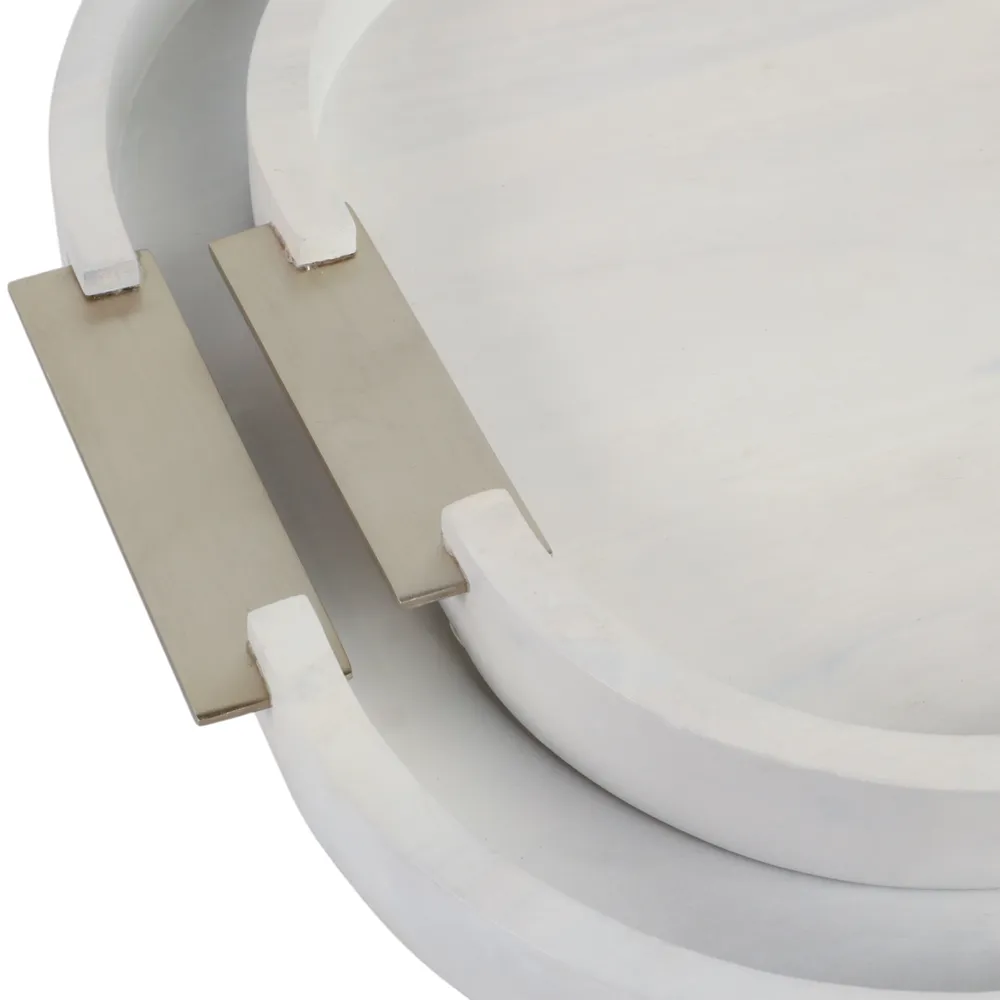 HOBARTSIDE SET OF 2 WHITE TRAY 2 (IN)