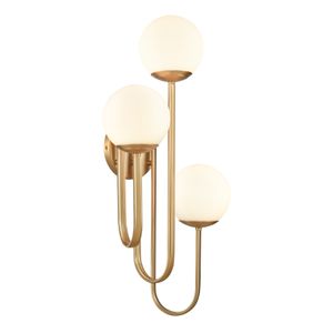 Caroline 28'' High 3-Light Right Sconce - Brushed Gold 1