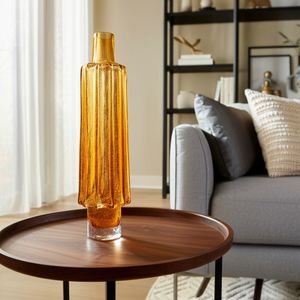 VINSON ORANGE GLASS VASE 17 (IN) 11