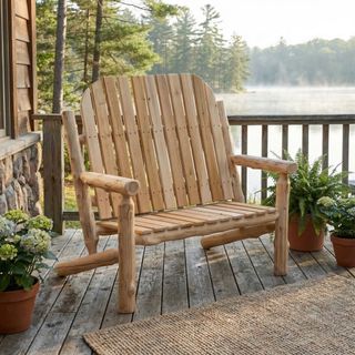 Voyageur Two-Person Adirondack Chair - Unfinished/Unassembled