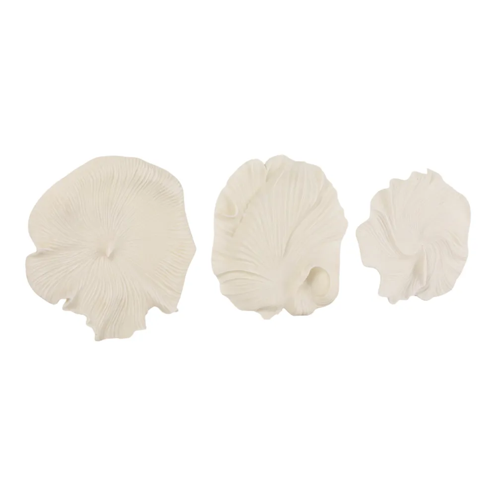 HELTONRUN SET OF 3 WHITE WALL SCULPTURES 20 (IN)