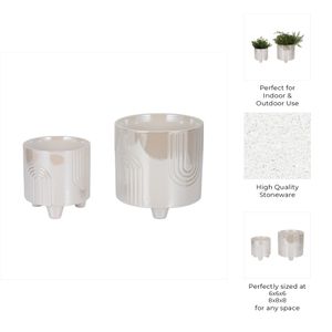JASPERWAY SET OF 2 IVORY PLANTER 8 (IN) 10