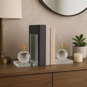 DECKERSTONE SET OF 2 CLEAR BOOKENDS 7 (IN) 6