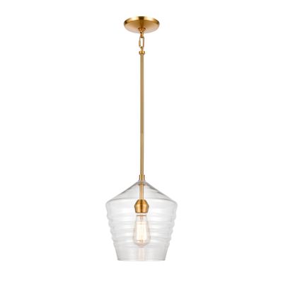 Konis 10″ Wide 1-Light Mini Pendant - Satin Brass