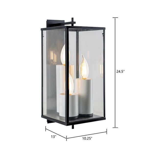 Back Bay 24.5'' High 3-Light Outdoor Sconce - Matte Black