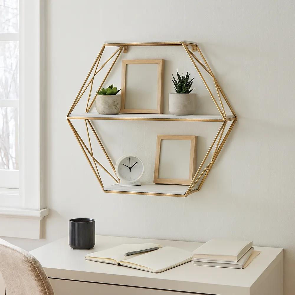 INGRIDHAVEN GOLD WALL SHELF 21 (IN)
