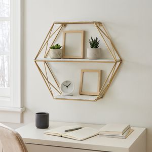 INGRIDHAVEN GOLD WALL SHELF 21 (IN) 2