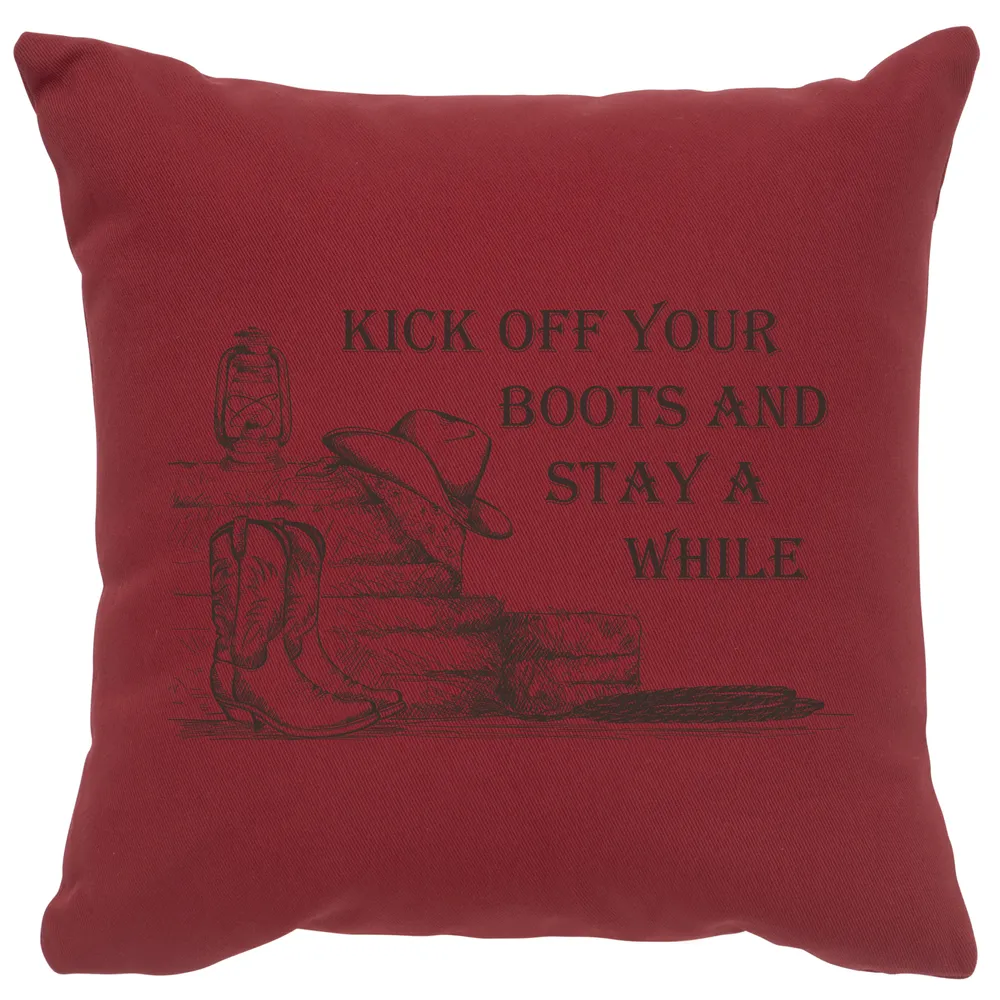 Image Pillow - Kick off Boots - Cotton Brick