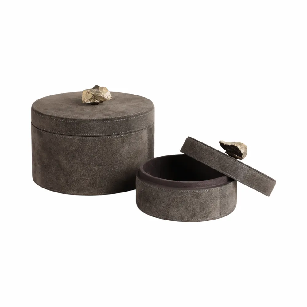 GRAYSONHAVEN SET OF 2 GRAY BOXES 5 (IN)