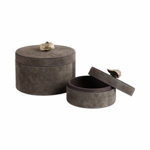 GRAYSONHAVEN SET OF 2 GRAY BOXES 5 (IN) 4