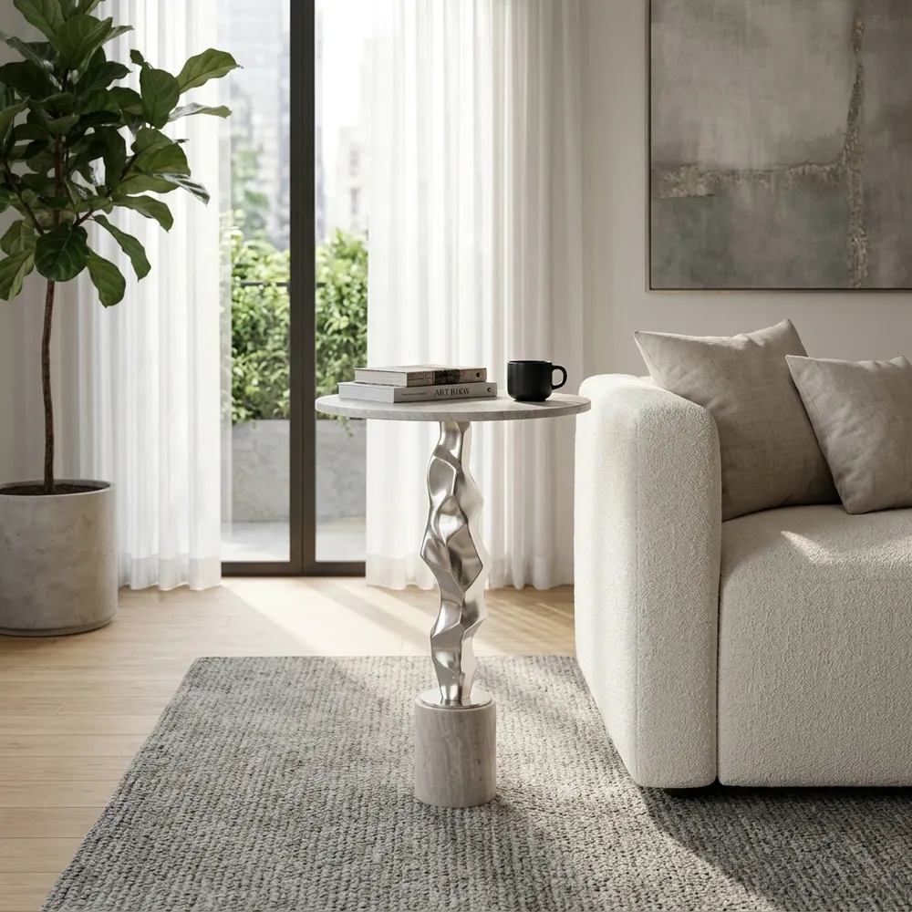 MAXWORTH SILVER TABLE 25 (IN)