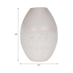 ADLERGROVE WHITE GLASS VASE 18 (IN) 8