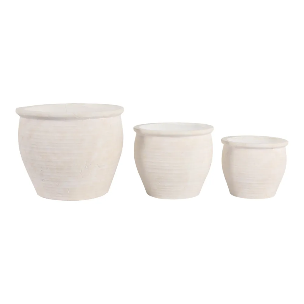 LUTHERHOLM SET OF 3 IVORY PLANTER 8 (IN)