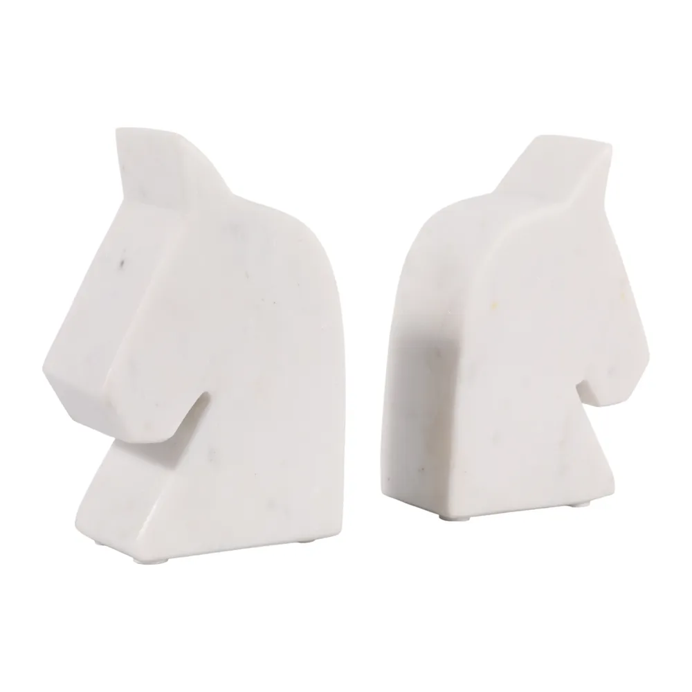 TATEROSE SET OF 2 WHITE BOOKENDS 6 (IN)
