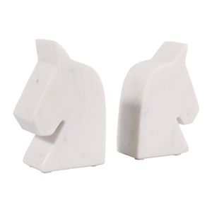 TATEROSE SET OF 2 WHITE BOOKENDS 6 (IN) 5